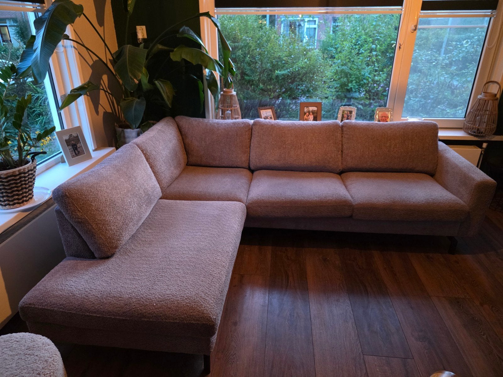Comfortabele Hoekbank in Teddy Stof, Ophalen, 250 tot 300 cm, Hoekbank, 75 tot 100 cm