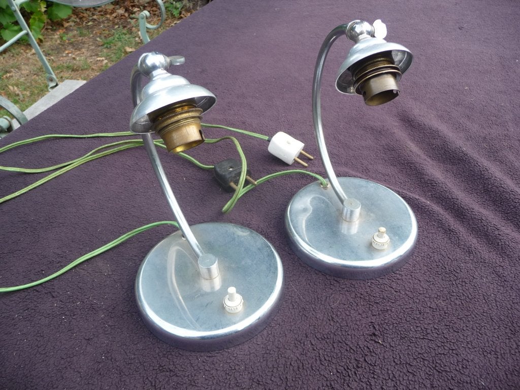franse bedlampjes/gispen lampje /bajonet fittingen, Nachtlamp, Ophalen of Verzenden, Overige kleuren, Metaal