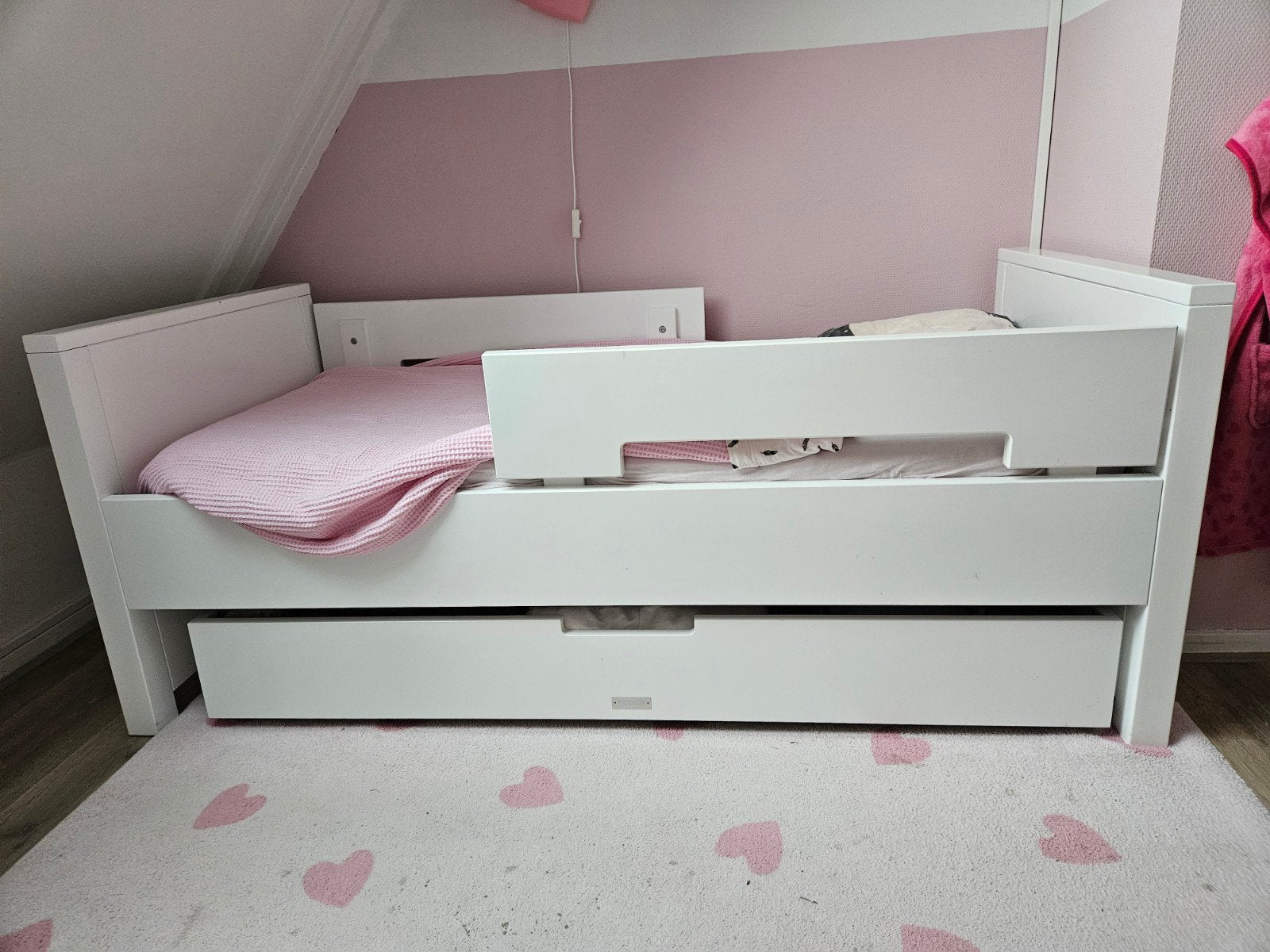 Bopita peuterbed (70x150) met uitschuifbaar bedlade, Gebruikt, 70 tot 85 cm, 140 tot 160 cm, Ophalen