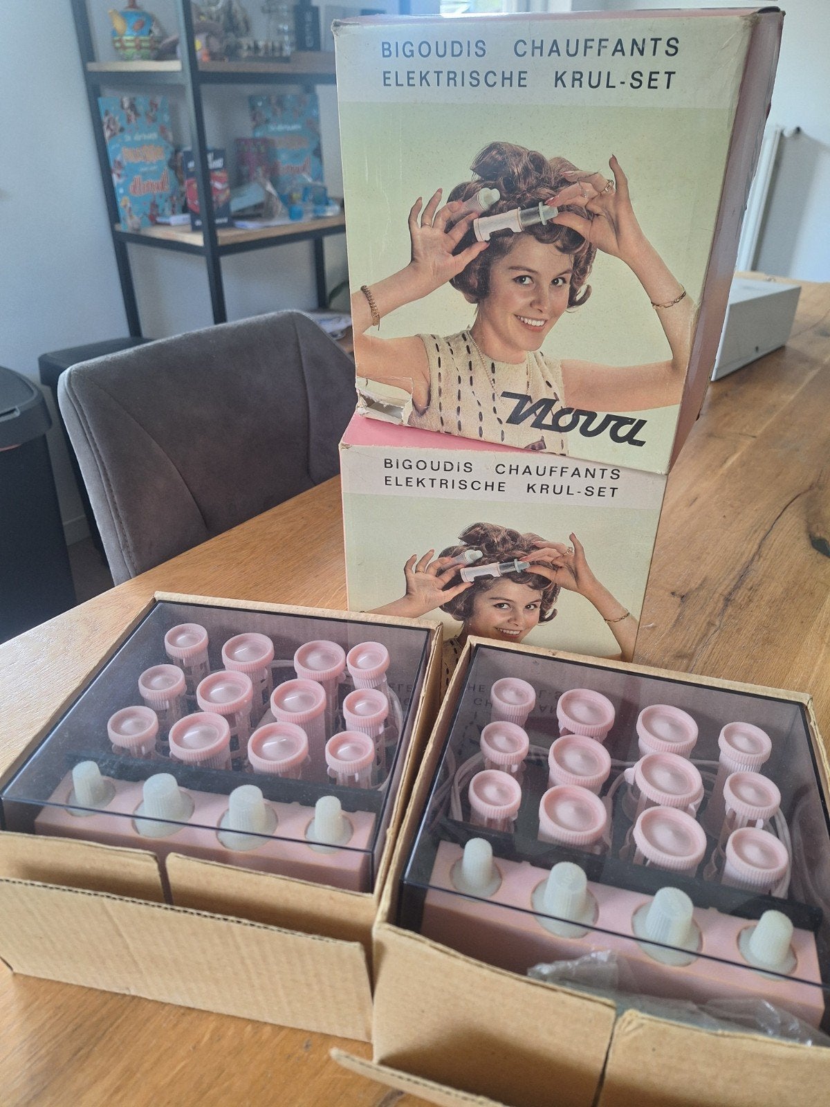 Vintage Nova Elektrische Krulset - Bigoudis Chauffants 2 st., Witgoed en Apparatuur, Ophalen of Verzenden, Zo goed als nieuw, Haarverzorging