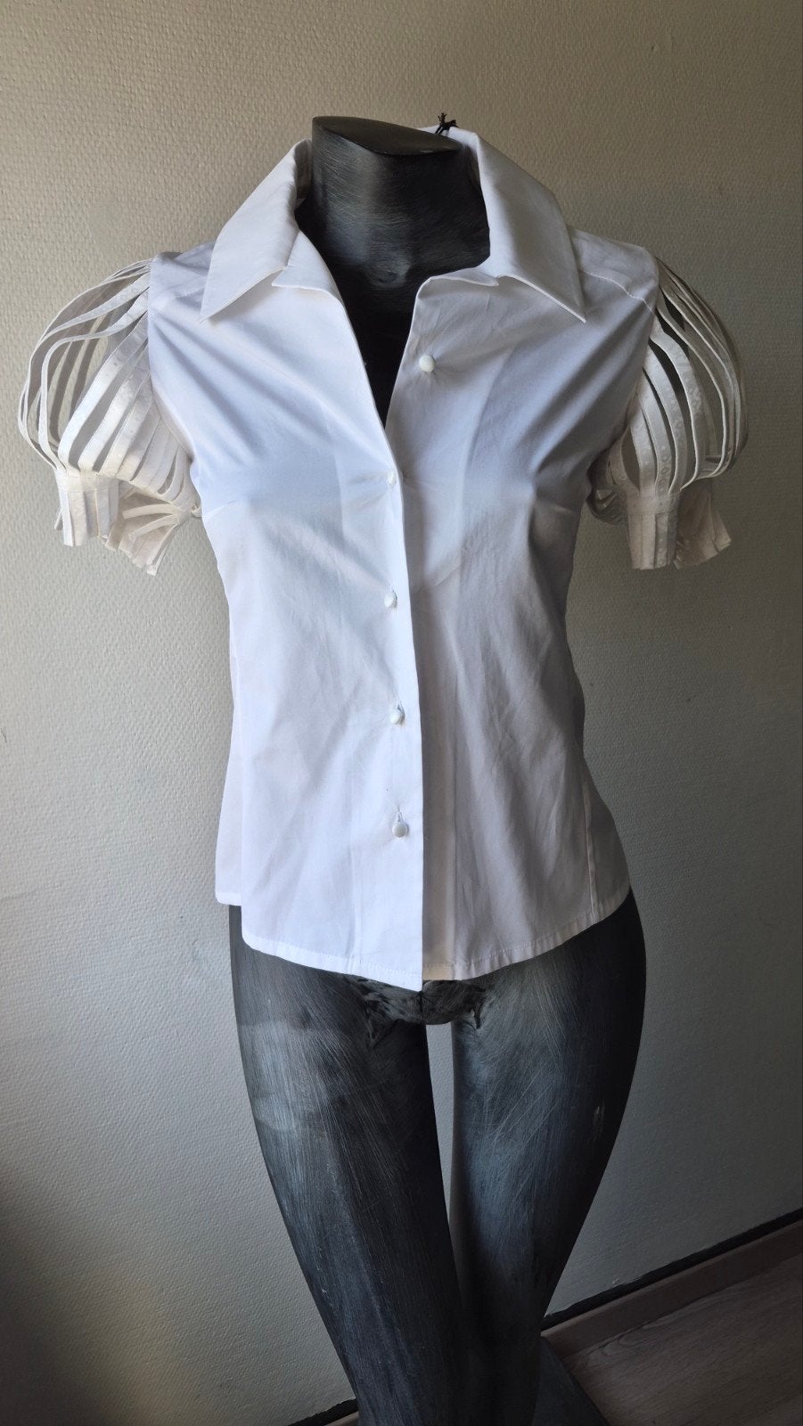 Super Yaya Top Rosine - Witte Blouse met Unieke Mouwen, Wit, Nieuw, Ophalen of Verzenden, Maat 34 (XS) of kleiner