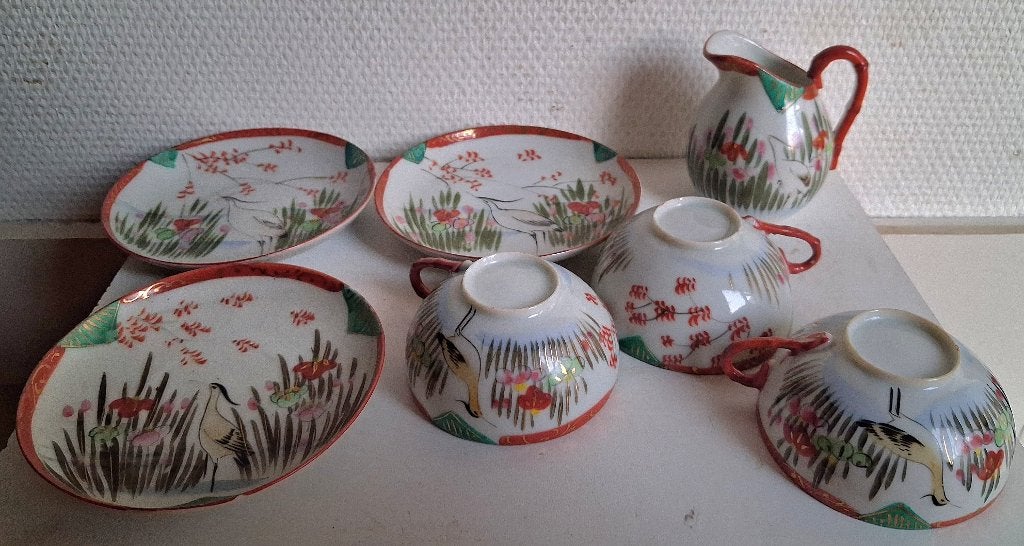 Kutani Thee set Japans Porselein, Ophalen of Verzenden