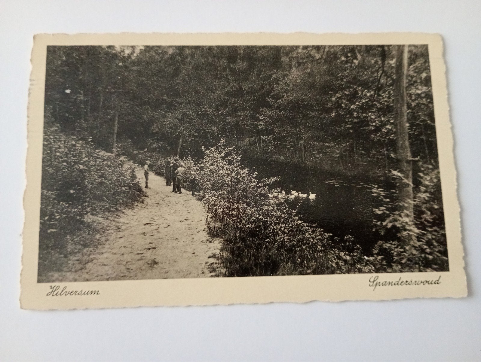 Hilversum Spanderswoud 1935, Verzamelen, Ansichtkaarten | Nederland, Ophalen of Verzenden, 1920 tot 1940, Gelopen, Noord-Holland
