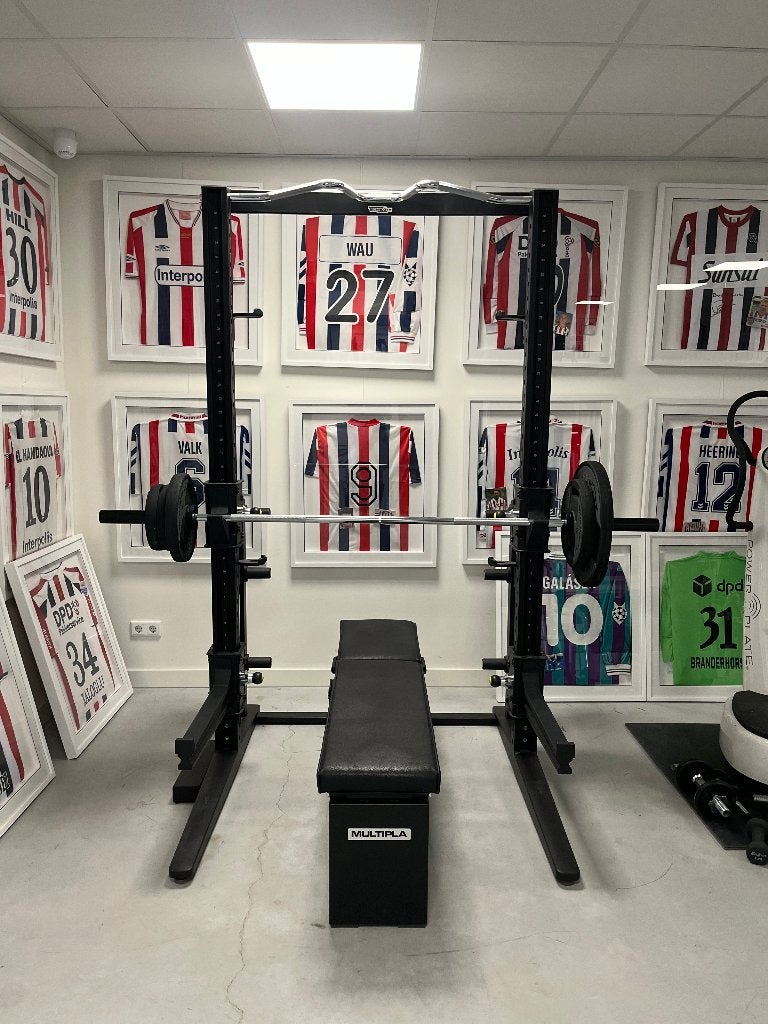 Technogym Personal rek met gewichten en bankje, Ophalen, Gebruikt, Benen, Fitnessbank