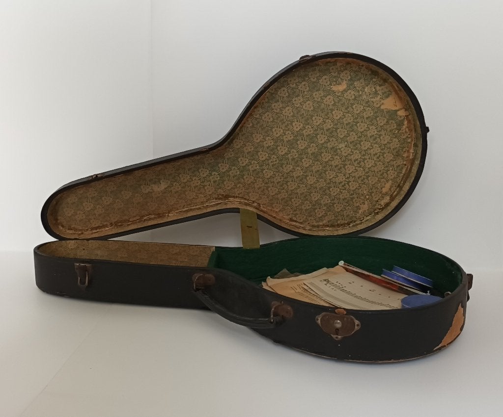 Antiek Mandolinebanjo Banjoline Manjo snaarinstrument koffer, Ophalen of Verzenden, Zo goed als nieuw, Overige typen, Met koffer