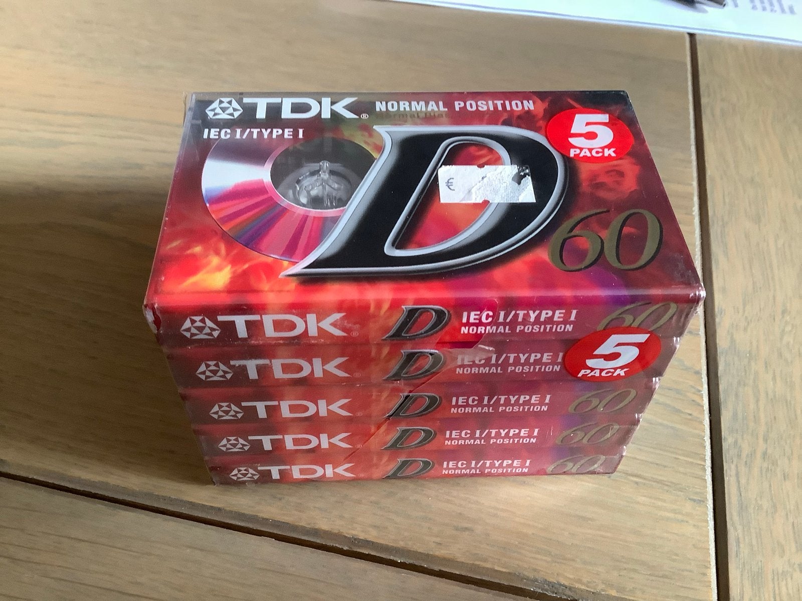 5-Pack cassettebandjes TDK D60 Normal Position IEC I/Type I, 2 t/m 25 bandjes, Overige genres, Ophalen of Verzenden, Nieuw in verpakking