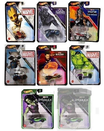 Hot Wheels Marvel Assortiment 7 Stuks voor 25,00 1:64, Ophalen of Verzenden, Nieuw, Auto