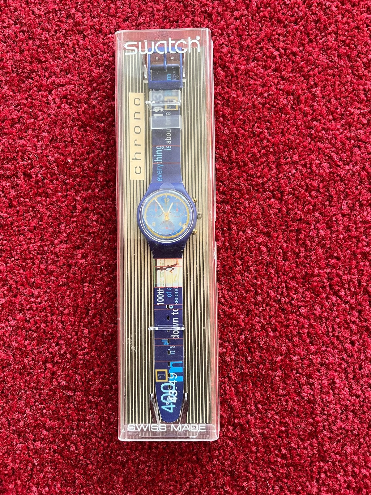 Swatch Chrono “ Gold Medal” Michael Johnson SCZ400, Kunststof, Polshorloge, Swatch, Nieuw