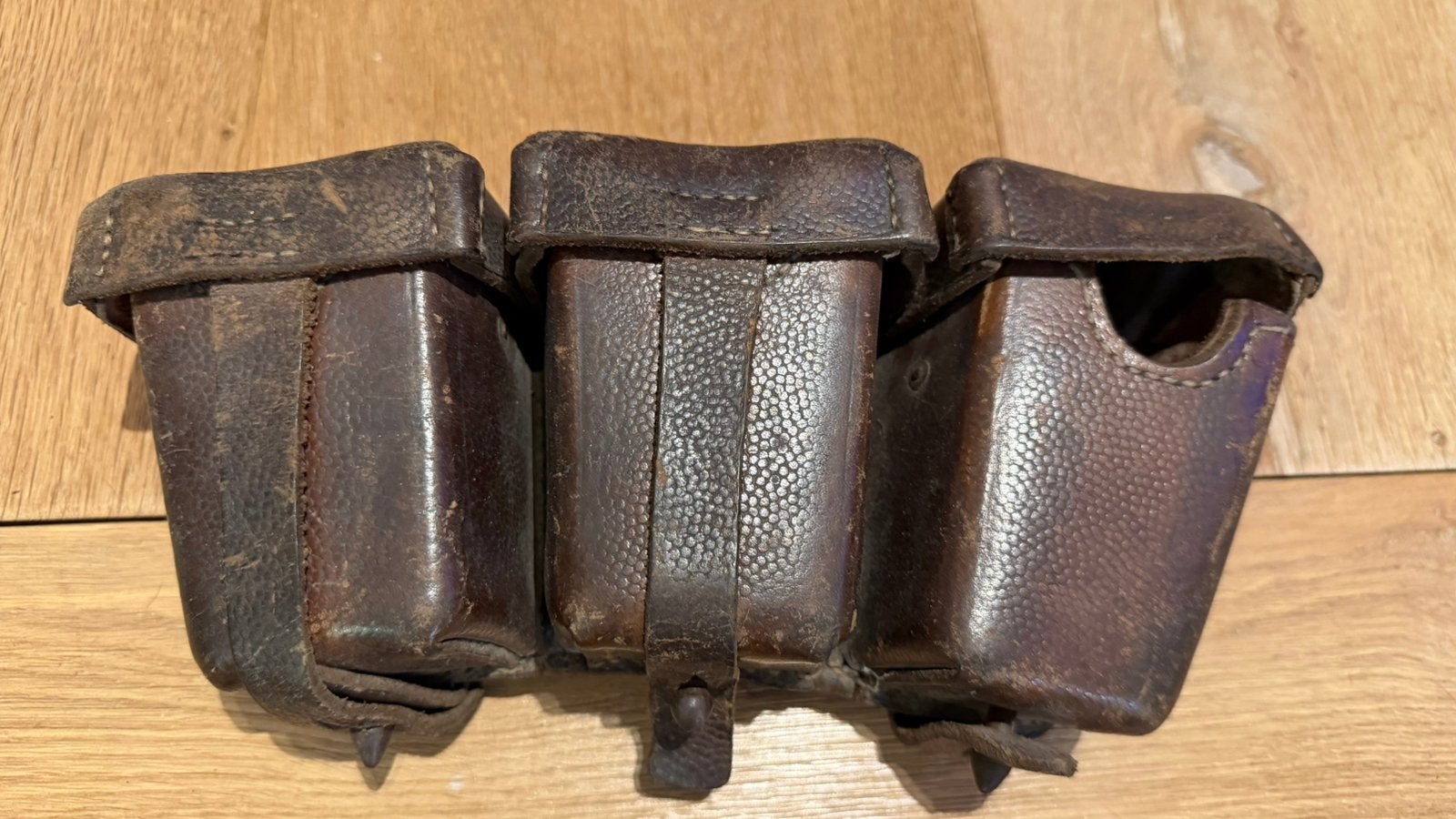 Duitse leren K98 / Mauser patroontas – zwaar vroeg model, Ophalen of Verzenden, Duitsland