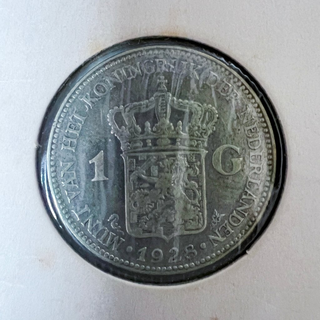 1 Gulden 1928, 1 gulden, Zilver, Ophalen of Verzenden, Koningin Wilhelmina