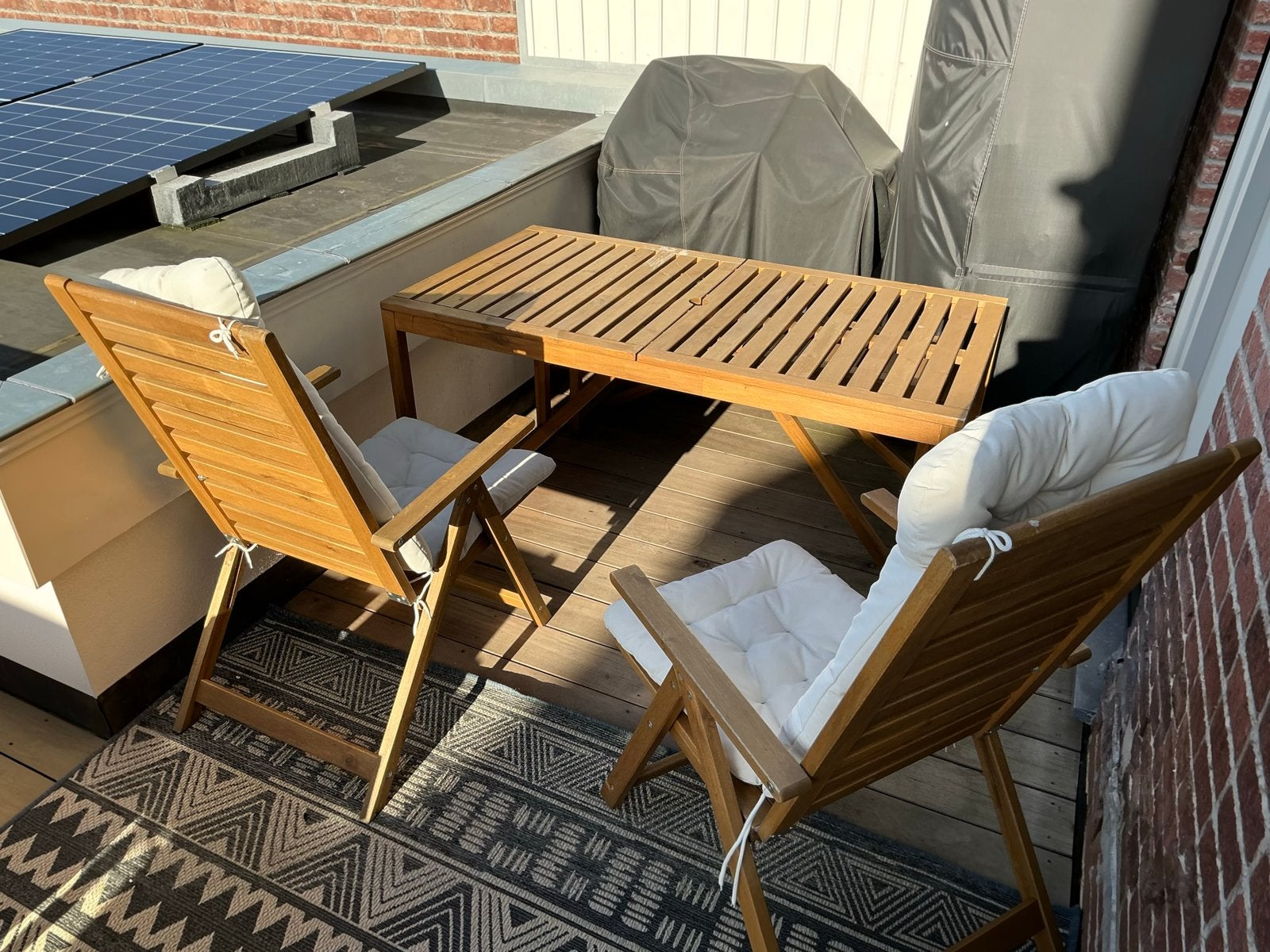IKEA ÄPPLARÖ Tuinset - Tafel, Stoelen & Bank (Opknapper), Ophalen, Gebruikt, Rechthoekig, Hout