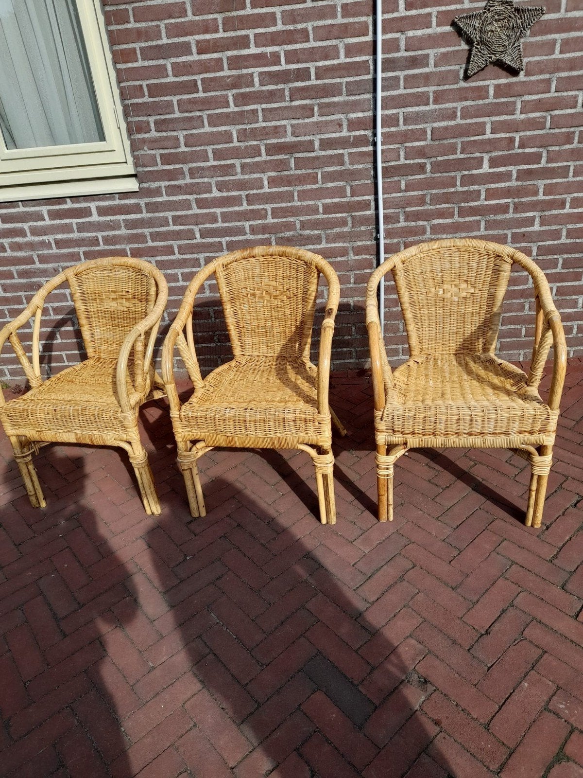 Leuke rotan stoelen in prima staat, Huis en Inrichting, Gebruikt, Riet of Rotan, Ophalen of Verzenden, Drie
