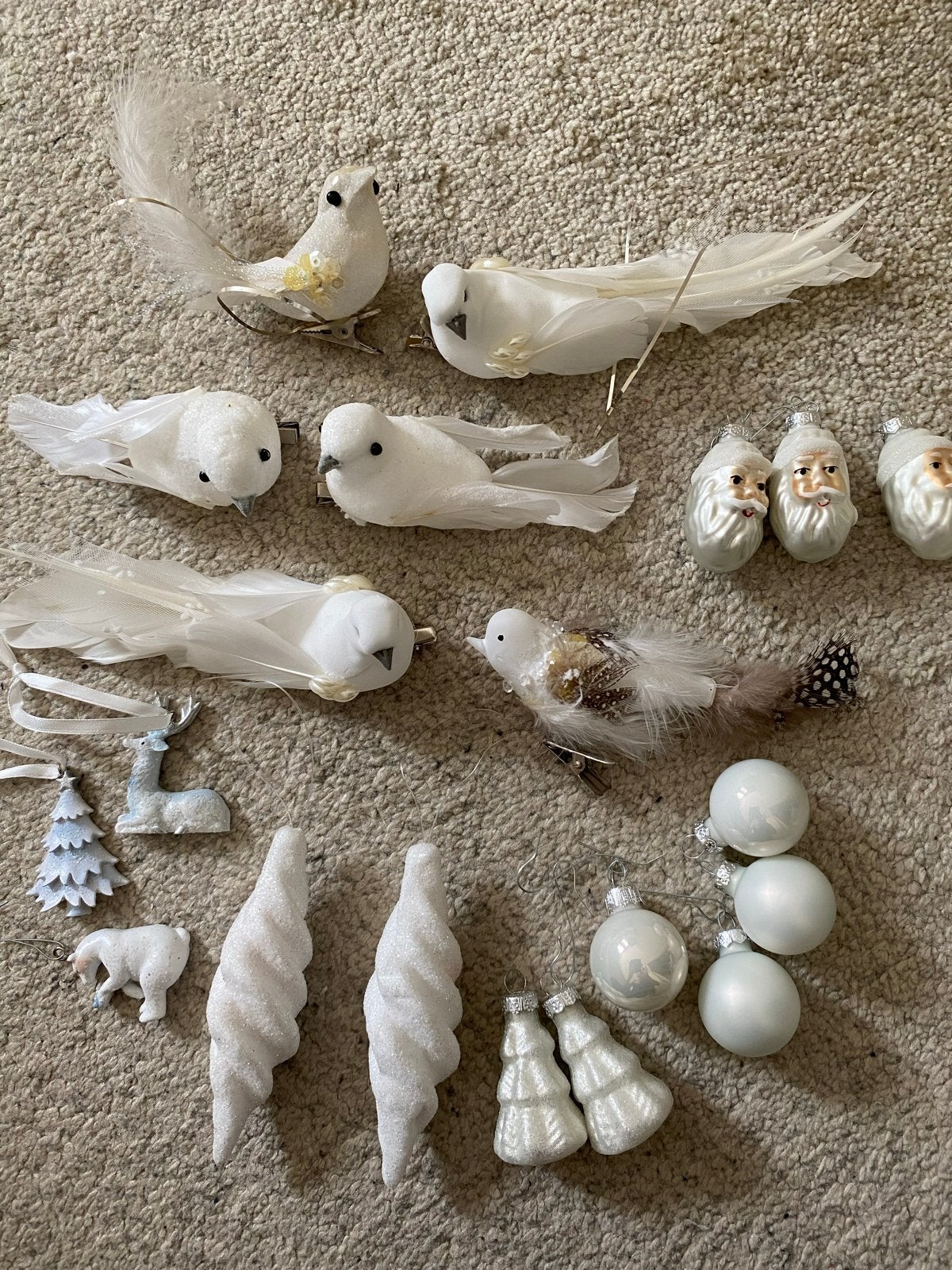 Kerst vogel wit accessoires kerstbal, Ophalen of Verzenden