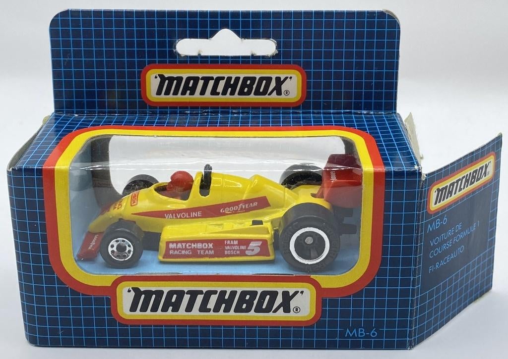 Matchbox 6G-9 Ferrari F1 geel met zwarte rollbar, Thailand, Ophalen of Verzenden, Zo goed als nieuw, Auto