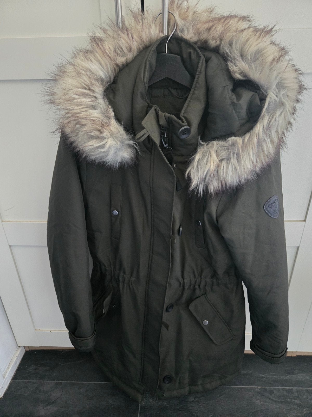 Only winterjas met bontkraag - Maat M, Maat 38/40 (M), Ophalen of Verzenden, Groen, ONLY
