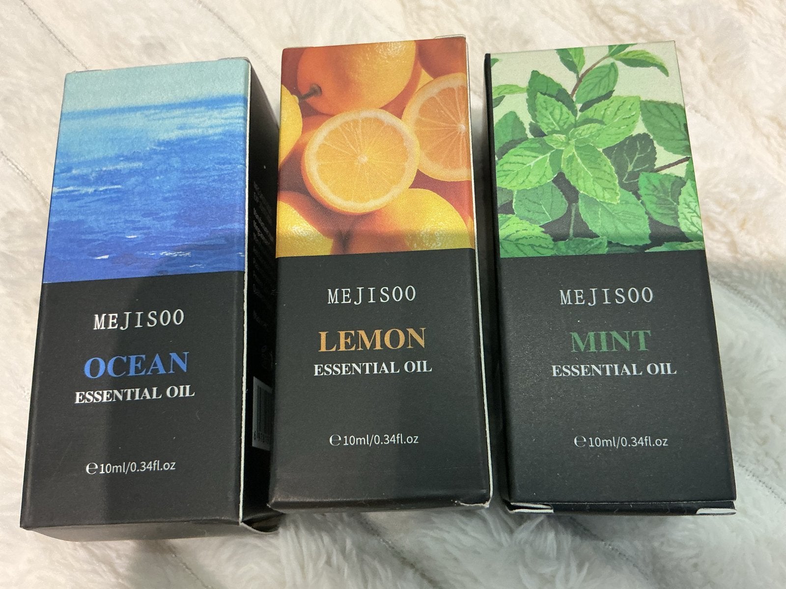Mejisoo Essentiële Oliën Set: Ocean, Lemon, Mint (3x10ml), Ophalen of Verzenden, Nieuw, Overige typen