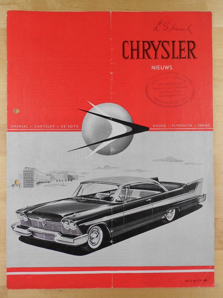 Chrysler Nieuws Magazine 1958 Brochure Dodge DeSoto Plymouth, Ophalen of Verzenden, Overige merken, Chrysler