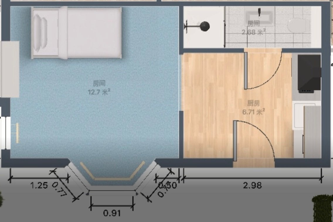 Kamer te huur 22m2