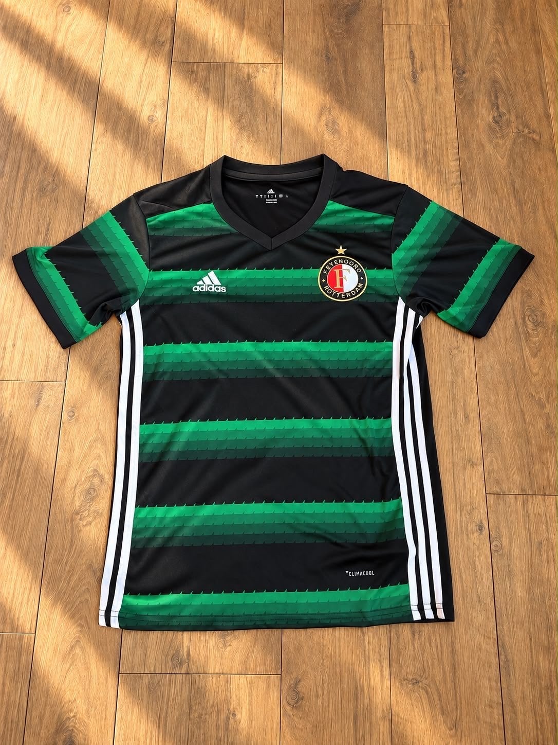 Feyenoord Uitshirt 2017/2018 Adidas Maat S Zwart/Groen, Verzenden, Zo goed als nieuw, Maat 36 (S), Zwart