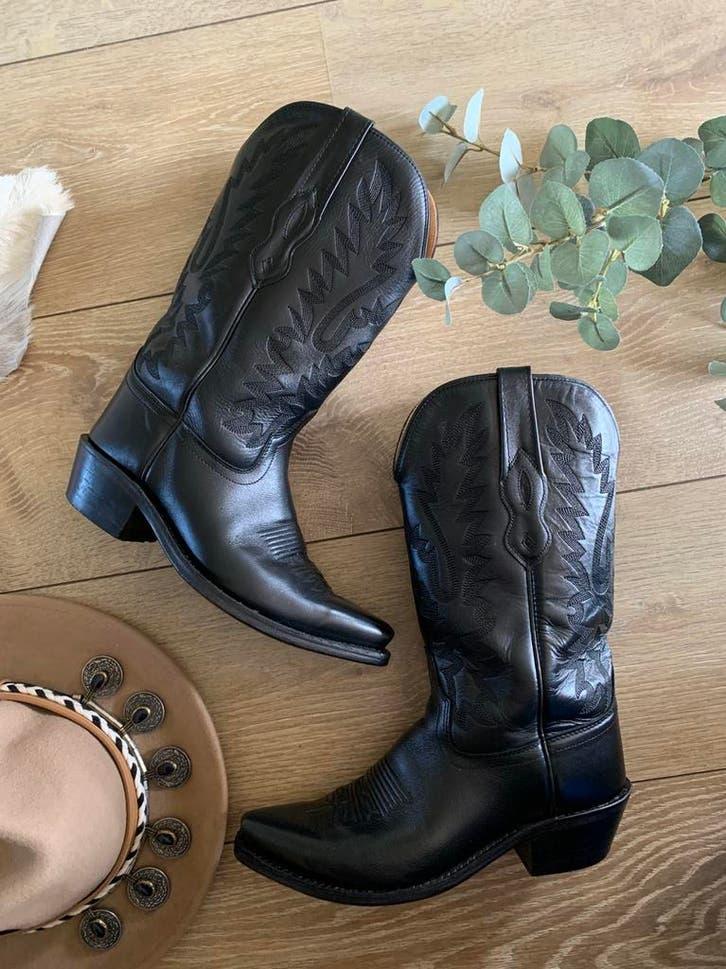 Old West cowboylaarzen 38 western boots bohemian laarzen, Hoge laarzen, -, Zwart, -