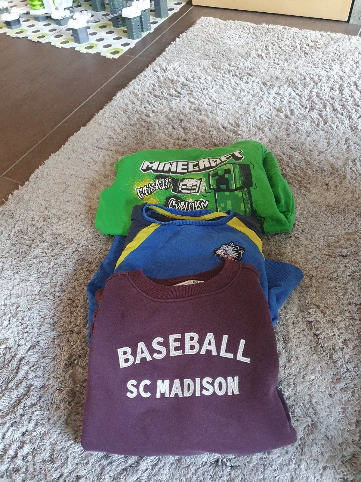 Set van 3 truien voor jongens - Minecraft, Baseball, Ophalen of Verzenden, Gebruikt, Diverse, Jongen