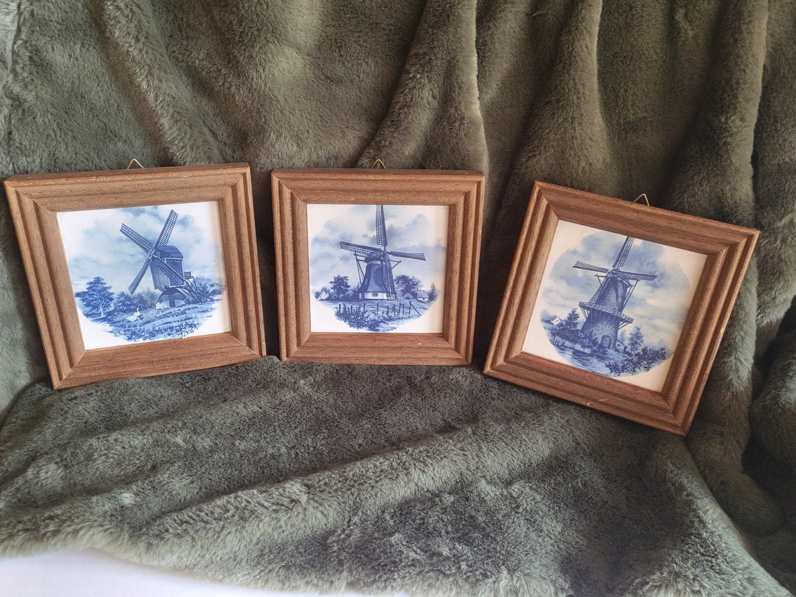 Set van 3 Villeroy & Boch Delfts Blauw Molen Tegels, Ophalen of Verzenden