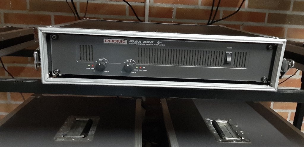 Phonic Max 860 Versterker + JBLCM62 Control Xtreme Speakers, Muziek en Instrumenten, Ophalen, Gebruikt, Licht