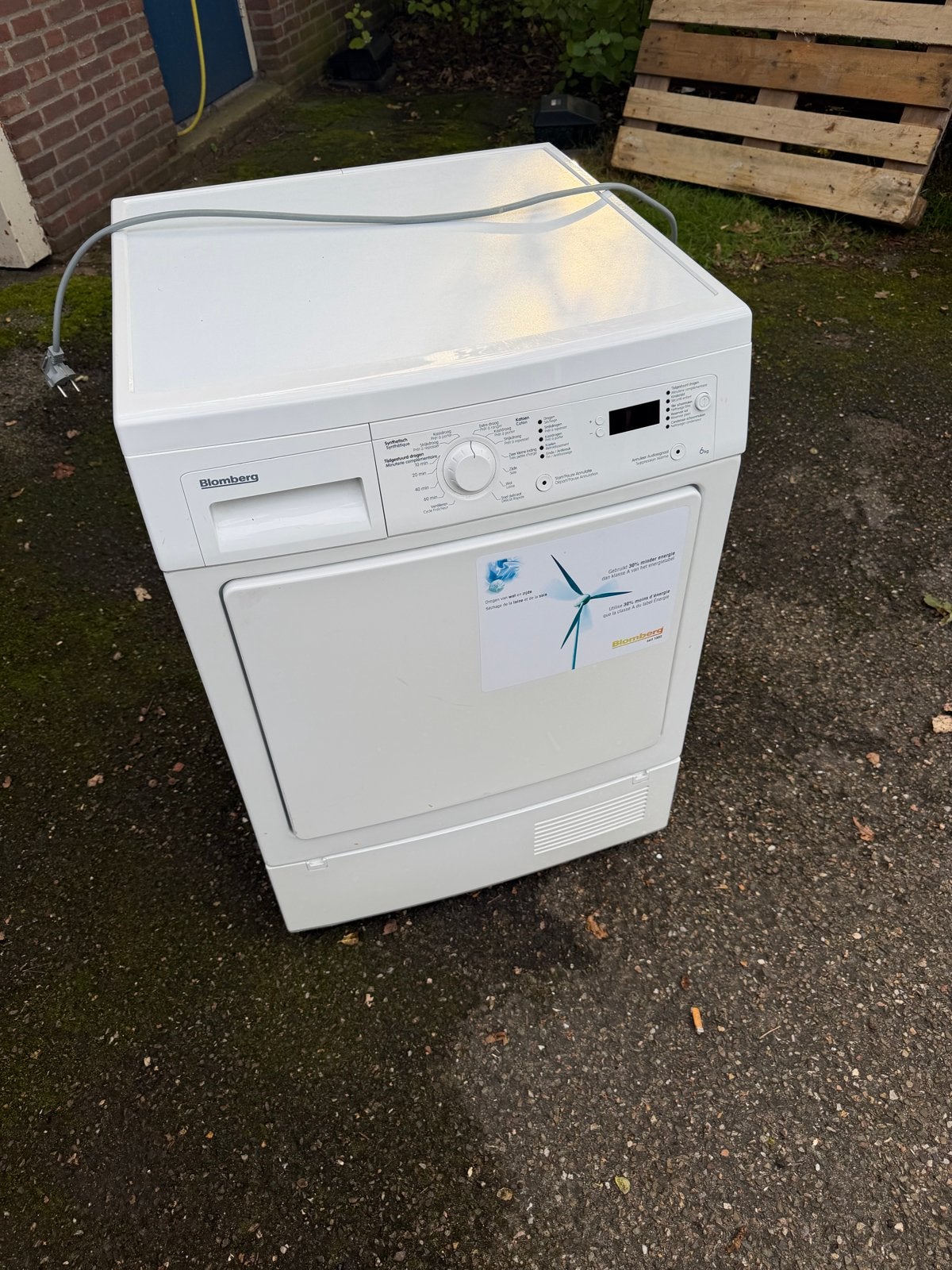 Blomberg Condensdroger - 6 kg - Energiezuinig, Witgoed en Apparatuur, 6 tot 8 kg, Gebruikt, Ophalen of Verzenden, 85 tot 90 cm