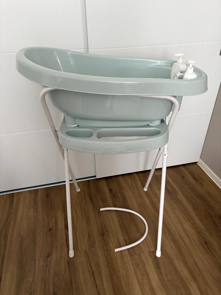 Badje + standaard Bebe-jou sky green, Ophalen, Zo goed als nieuw, Badje, Bébé-jou