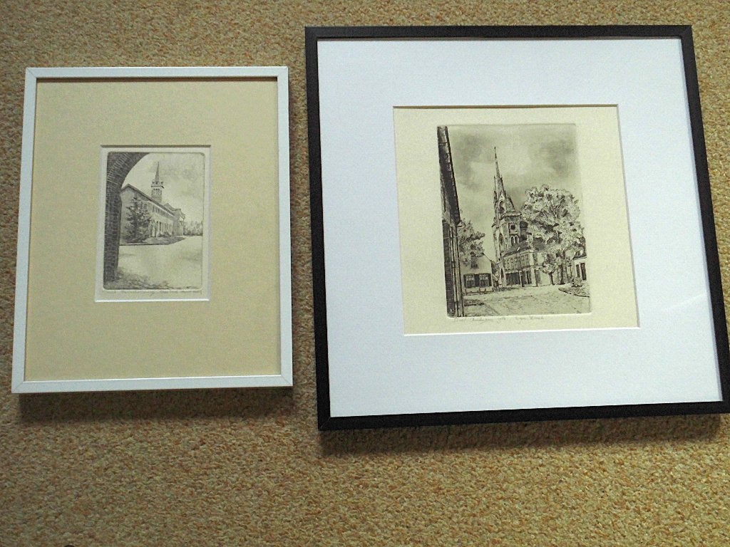 2 Grafieken Bart Reindersma 1982, Ingelijst, 1950 - 1999, Stadsgezicht, 19 cm