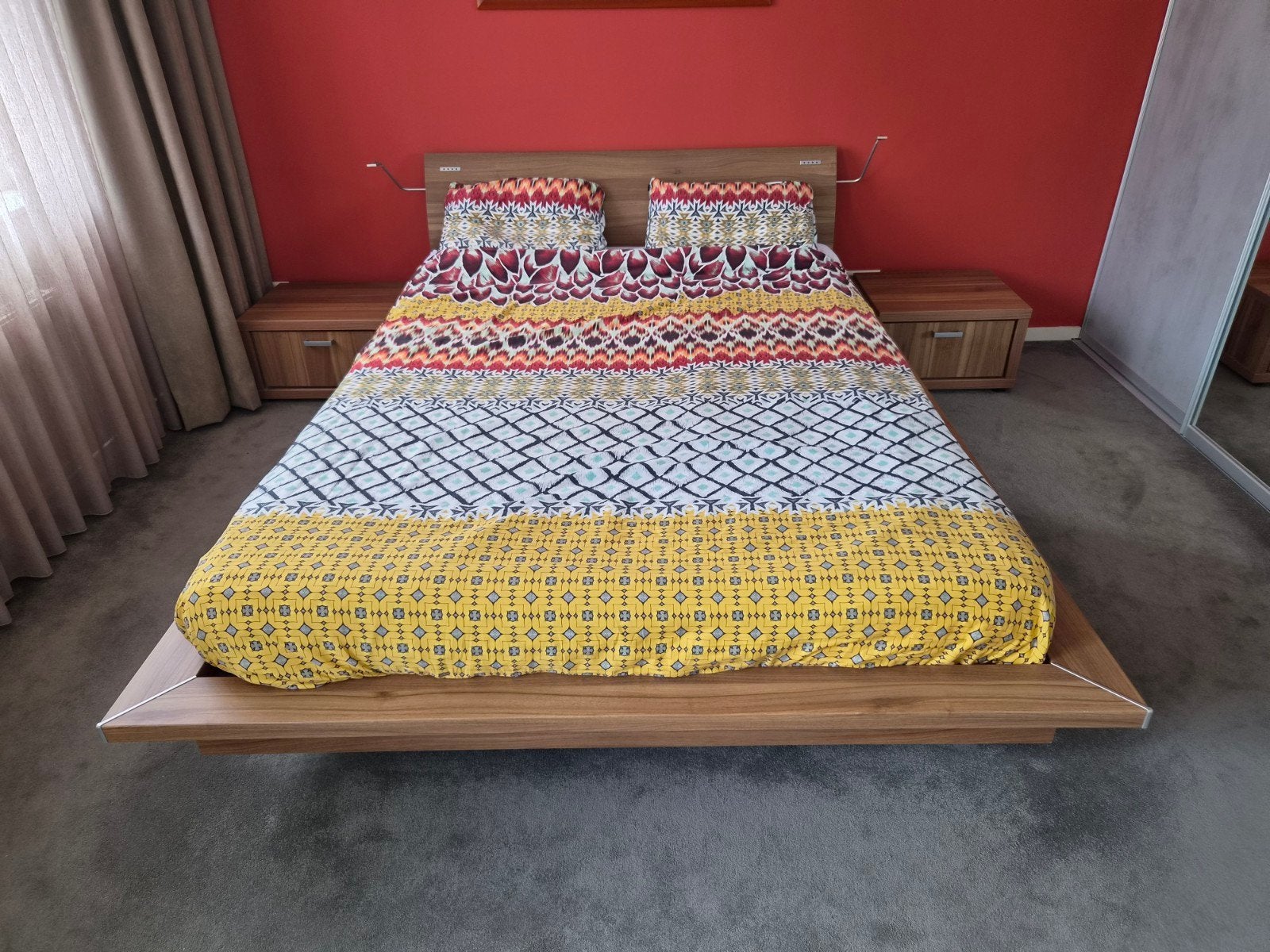 Tweepersoonsbed matraslengte 2,20 m, Ophalen, Tweepersoons, 160 cm, Hout