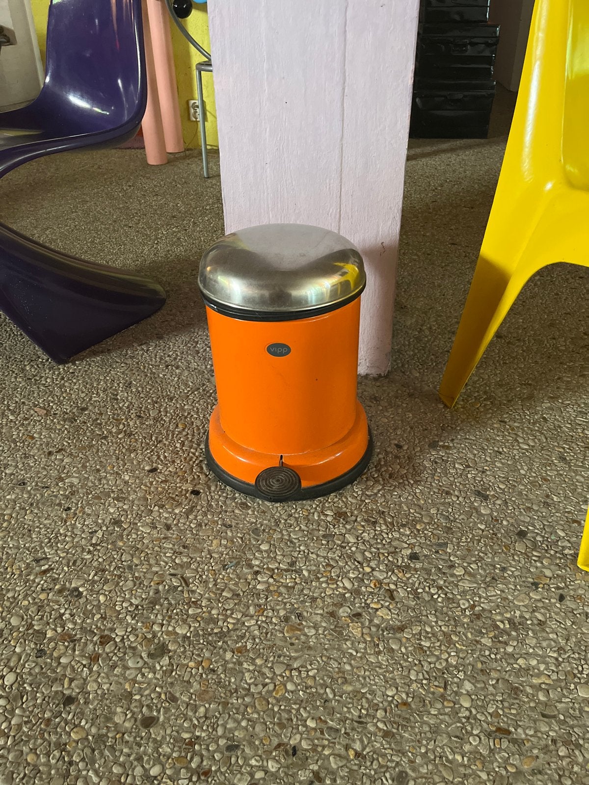 Vipp Pedaalemmer Oranje - Vintage Design, Ophalen, 50 – 75, Gebruikt, Met pedaal