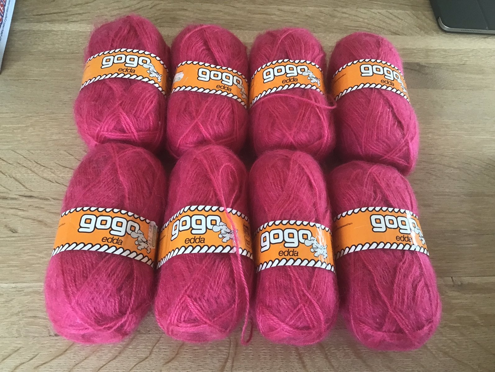 8 bollen Gogo edda breiwol; 20% mohair, 10% wol, Ophalen of Verzenden, Nieuw, Breien of Haken, Wol of Garen