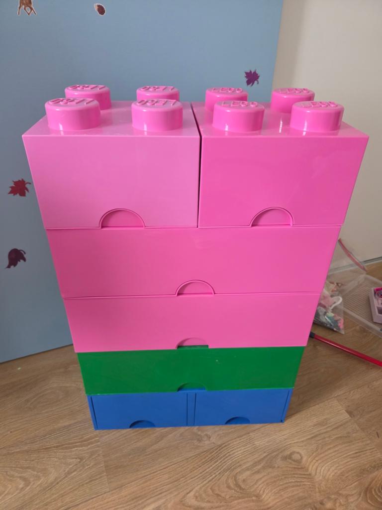 Lego opbergbakken - 6 stuks (roze, groen, blauw), Ophalen