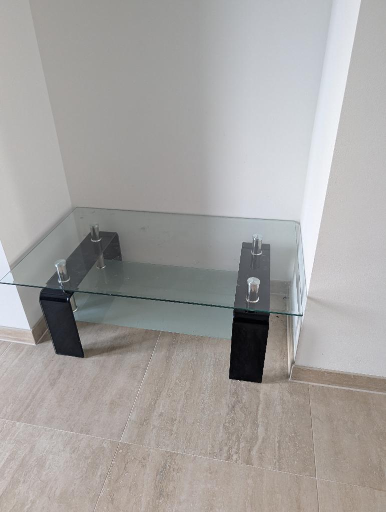 Glass coffee table, Huis en Inrichting, Tafels | Salontafels, Ophalen, 100 tot 150 cm, 50 tot 100 cm, Minder dan 50 cm