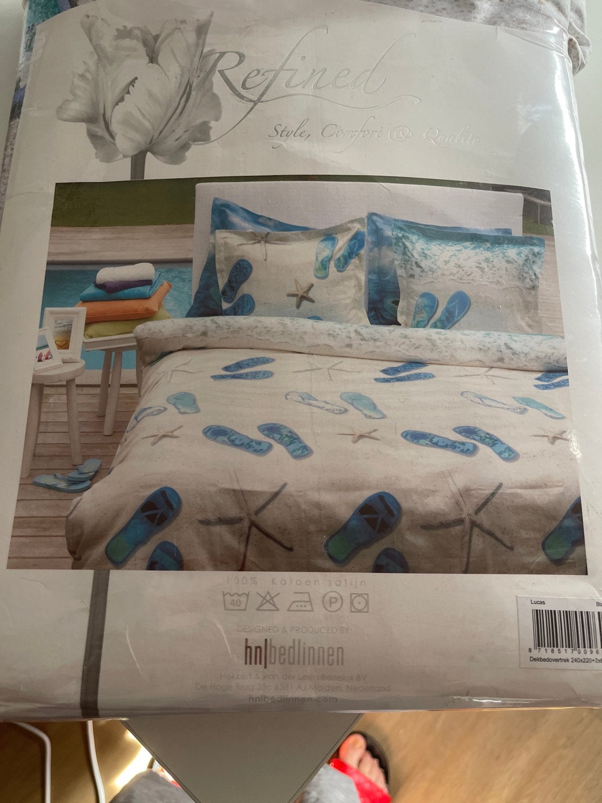 Dekbedovertrek Lucas 240x220+2x60x70 Blauw, Huis en Inrichting, Slaapkamer | Beddengoed, Nieuw, Dekbedovertrek, Tweepersoons, Blauw