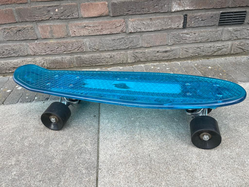 Transparant blauw skateboard, Ophalen of Verzenden, Gebruikt, Skateboard