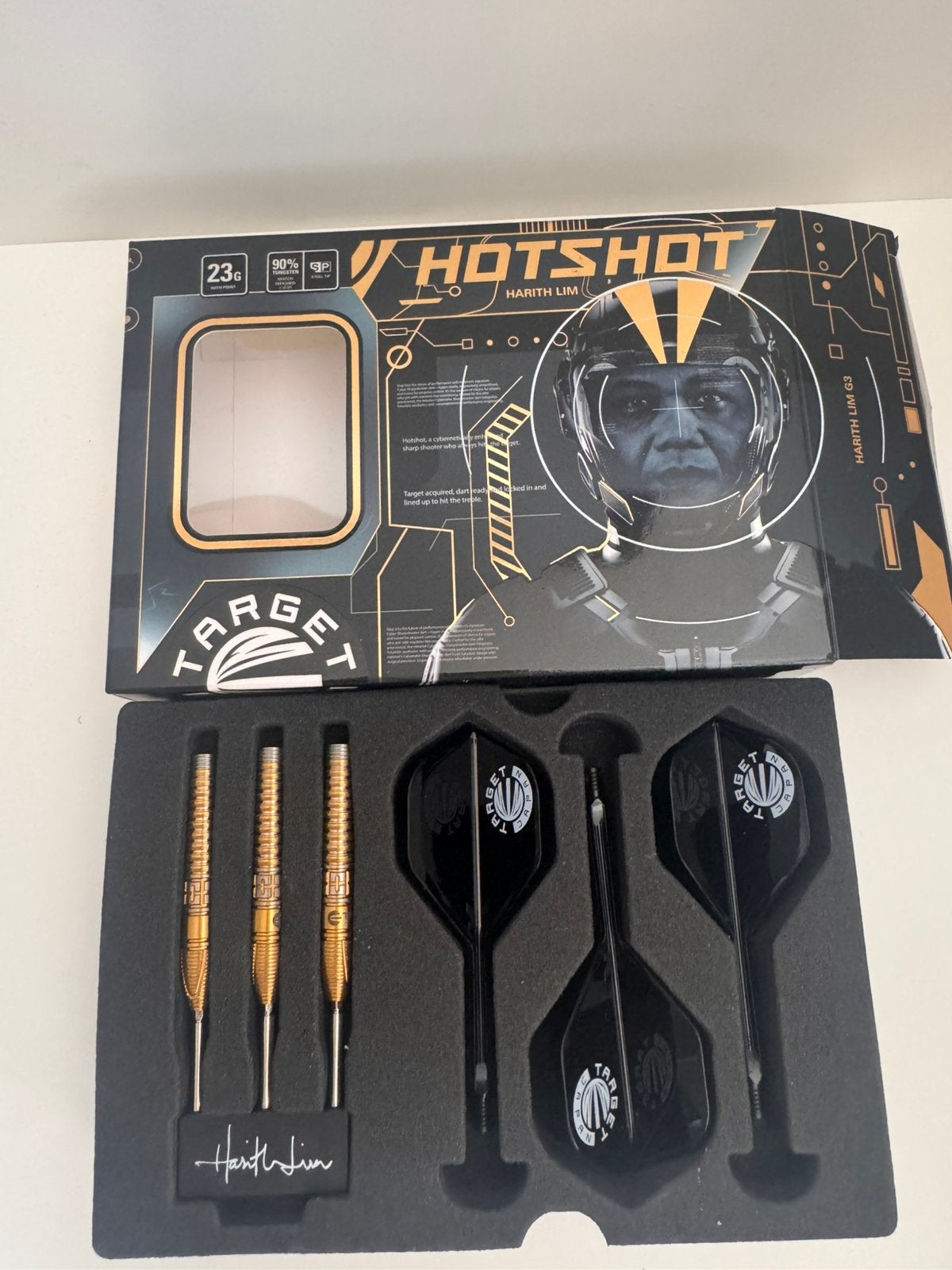 Target Japan Harith Lim Hot Shot G3 Swiss Point 90%, Verzenden, Zo goed als nieuw, Pijlen