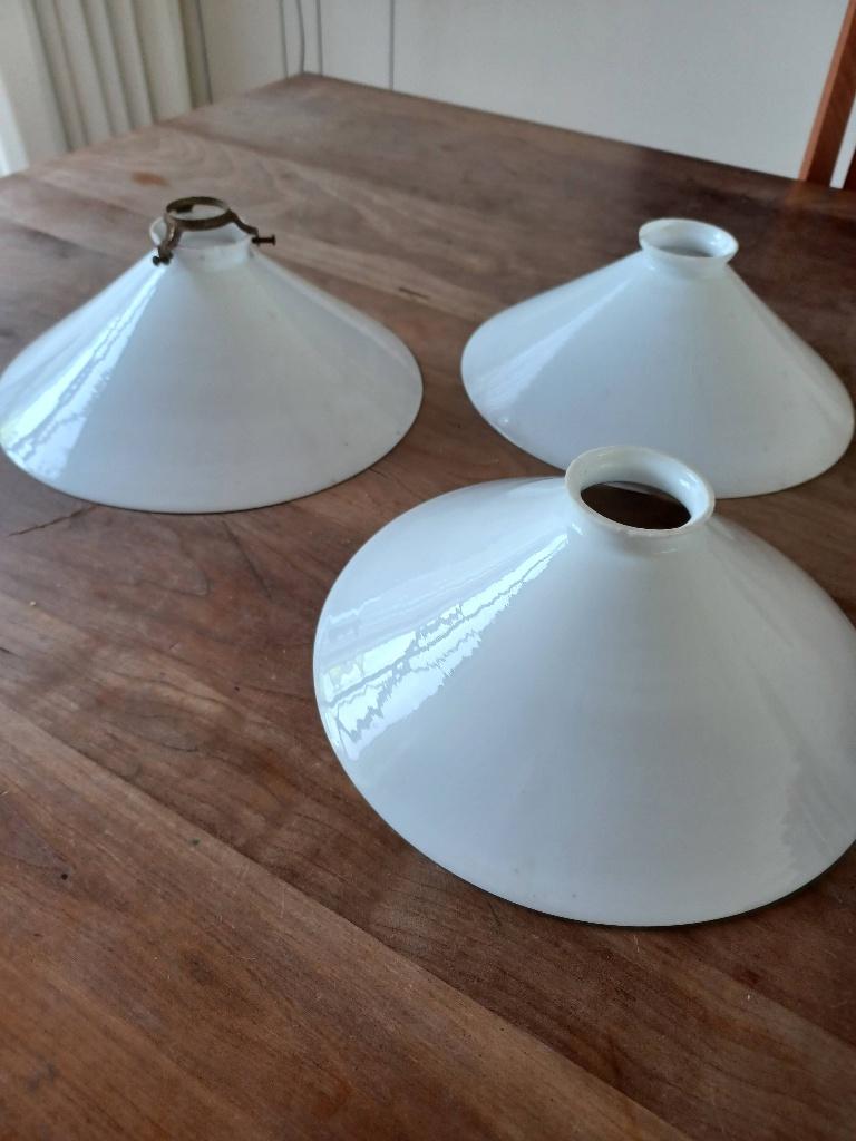 Lampenkap vintage, Huis en Inrichting, Lampen | Lampenkappen, Ophalen, Gebruikt, Wit, Minder dan 25 cm