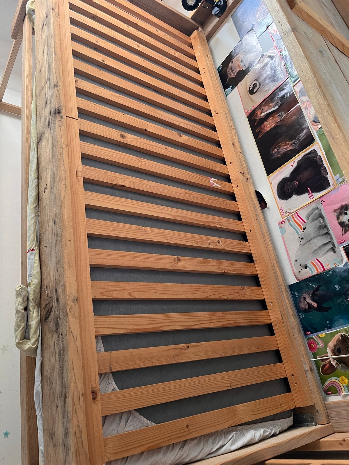 Hoogslaper met bureau en lattenbodem - 200x80cm matras, Huis en Inrichting, Ophalen, Gebruikt, Hoogslaper, Eenpersoons