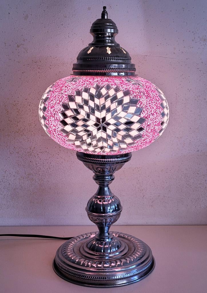 Mozaïek tafellamp bol Ø24cm, Huis en Inrichting, Krugerstraat 27, 3531 AM Utrecht, Ophalen of Verzenden, Glas, Goretti