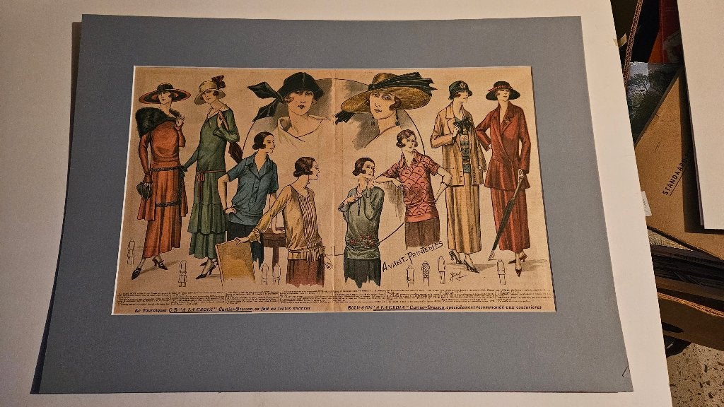 Modeprent avant-Printemps, Ophalen of Verzenden, Voor 1940, Overige onderwerpen, Prent