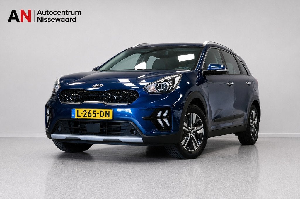 Kia Niro 1.6 GDi Hybrid DynamicLine, Auto's, Kia, Gebruikt, Blauw, Leder en Stof, Origineel Nederlands