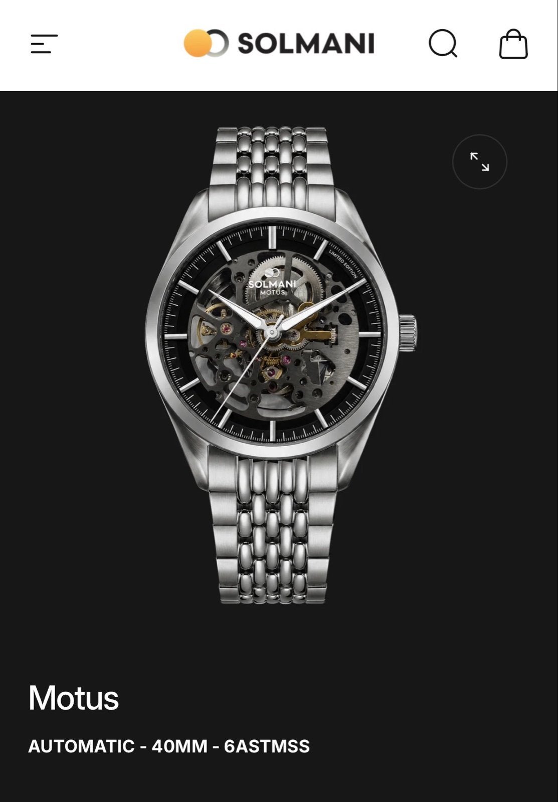 Solmani Motus Automatisch Horloge - 40mm, Roestvrij Staal, Sieraden, Tassen en Uiterlijk, Overige merken, Staal, Polshorloge, Nieuw