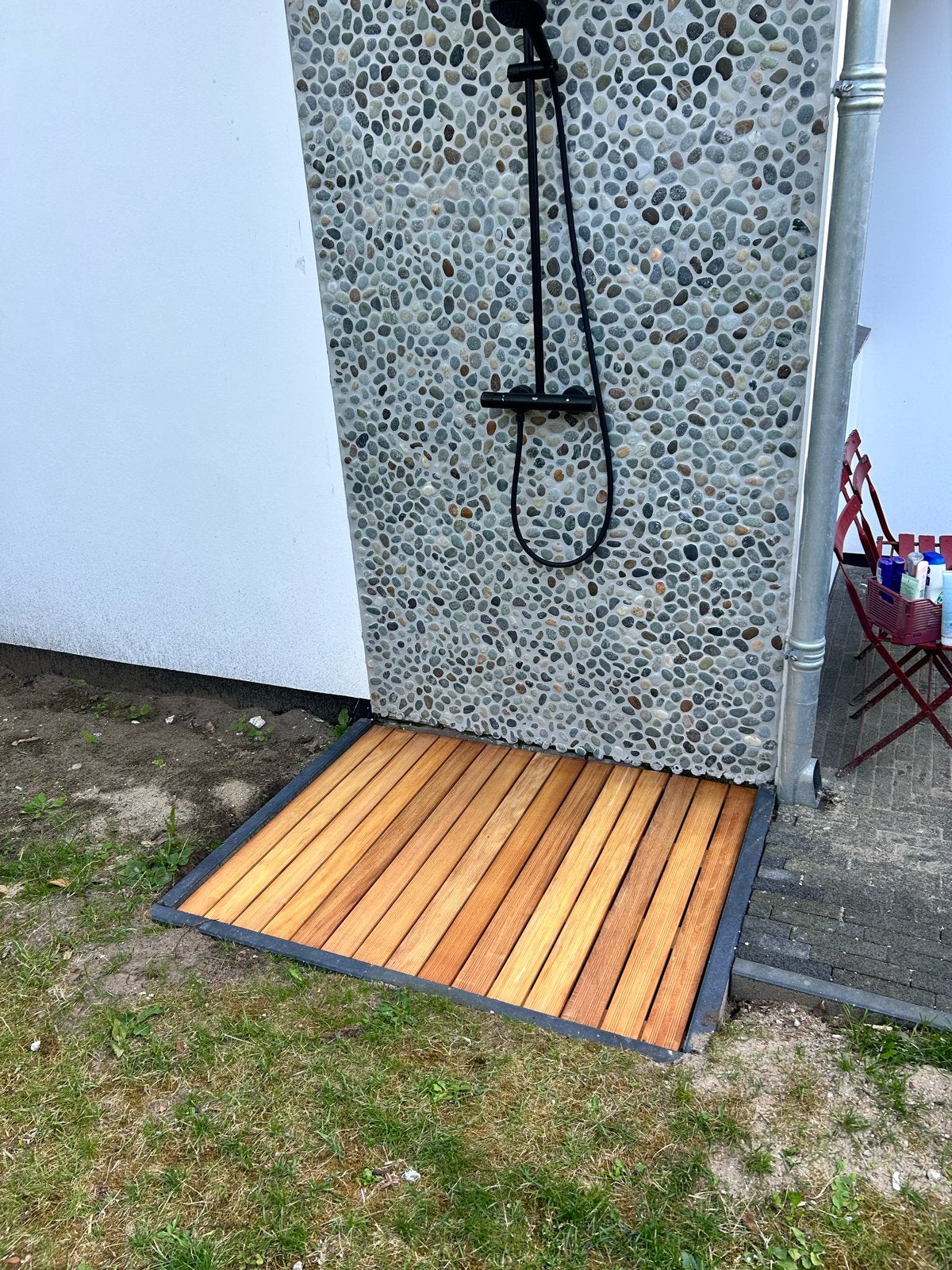 Houten douchemat / vlonder voor buitendouche, Ophalen, Nieuw