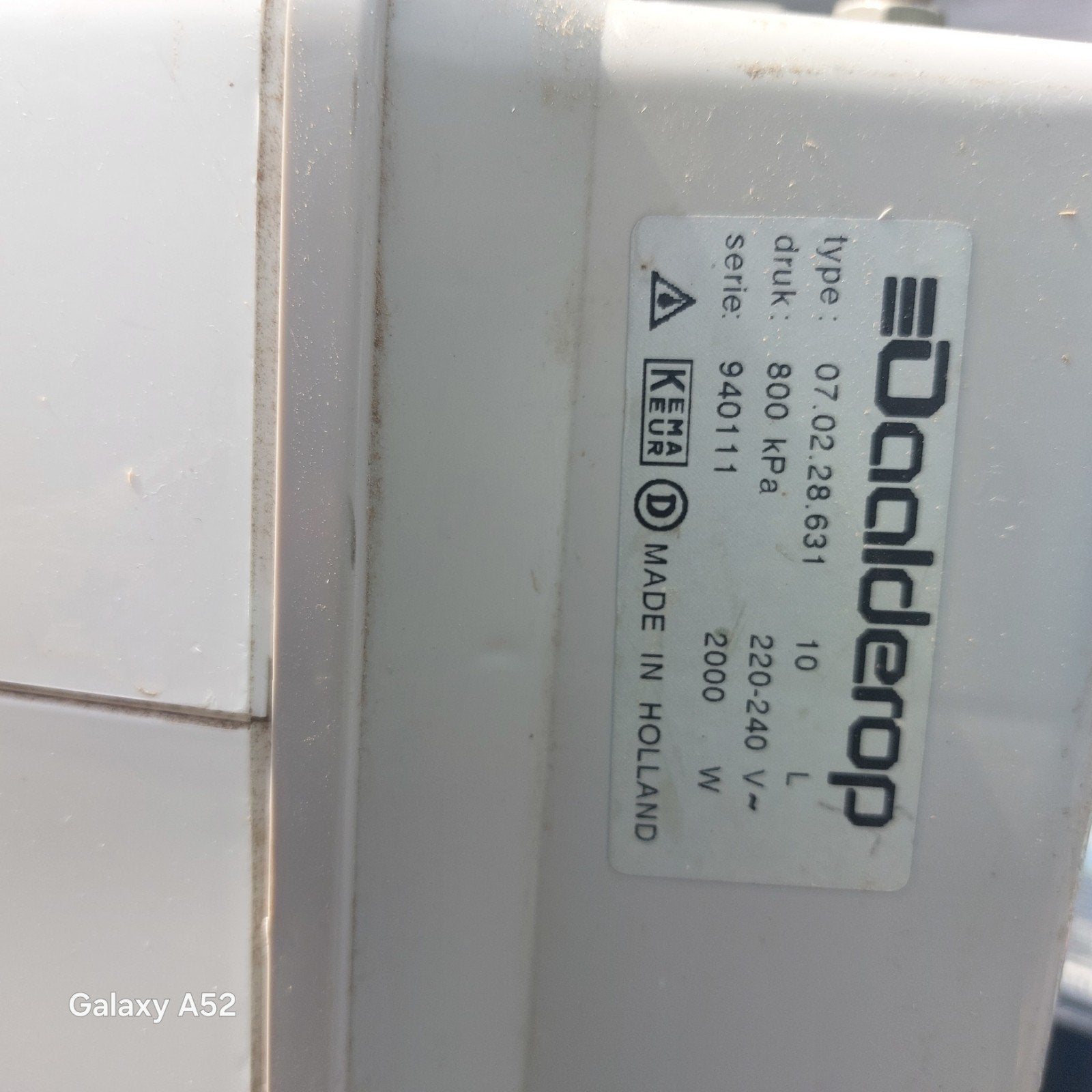 Daalderop Close-in 10 liter boiler, Ophalen, Gebruikt