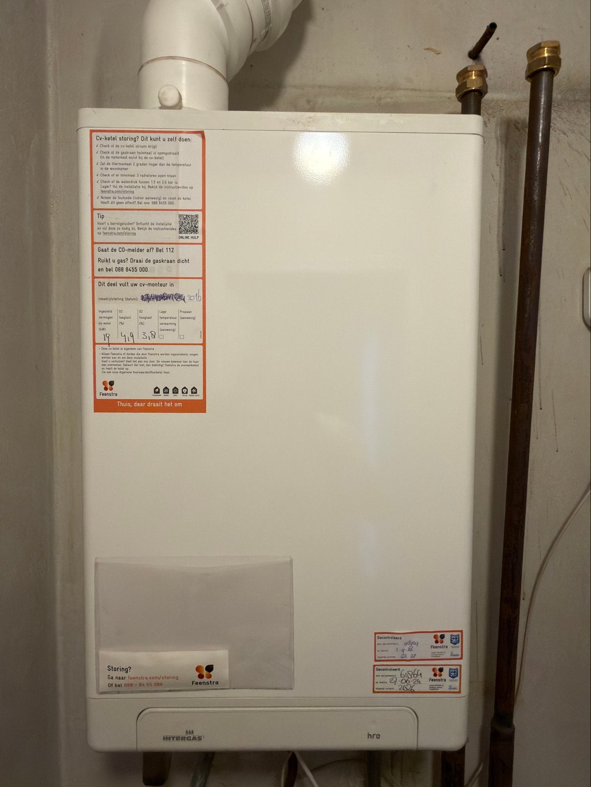 Intergas Kompakt HRE 36/30 A CV-ketel, Gebruikt, Hoog rendement (Hr), Cv-ketel of Combi-ketel, Minder dan 60 cm