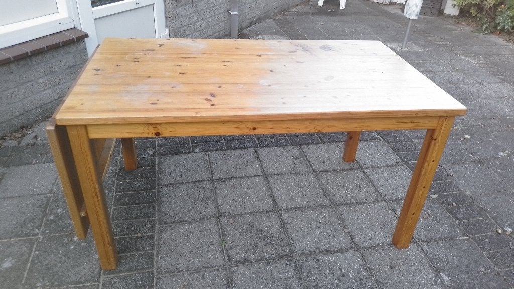 grenen eettafel 80x140 met 5 stoelen, Huis en Inrichting, Ophalen, Gebruikt, 100 tot 150 cm, 50 tot 100 cm