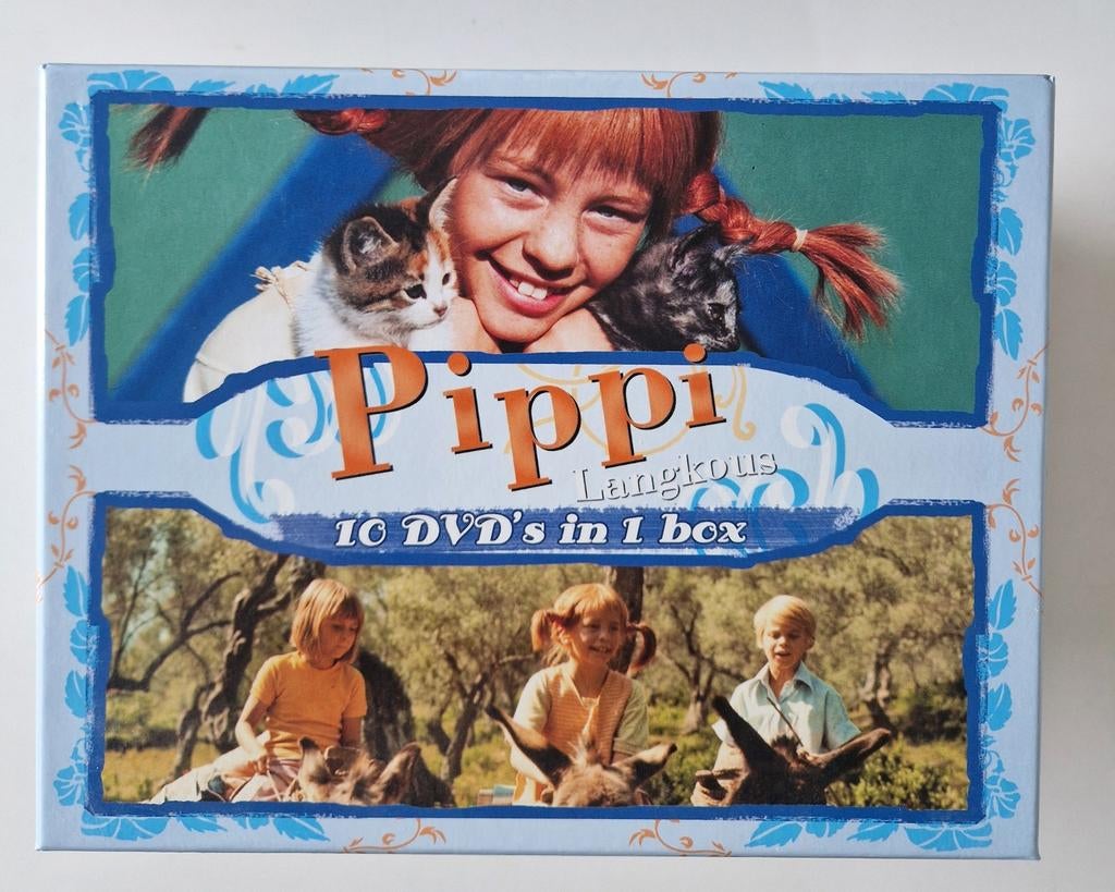 Pippi Langkous - 10 DVD's in 1 box, Alle leeftijden, Ophalen of Verzenden, Gebruikt, Avontuur
