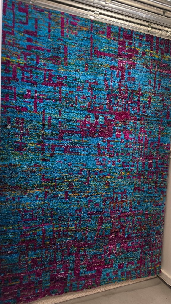 karpet, Ophalen, Blauw, 150 tot 200 cm, Rechthoekig